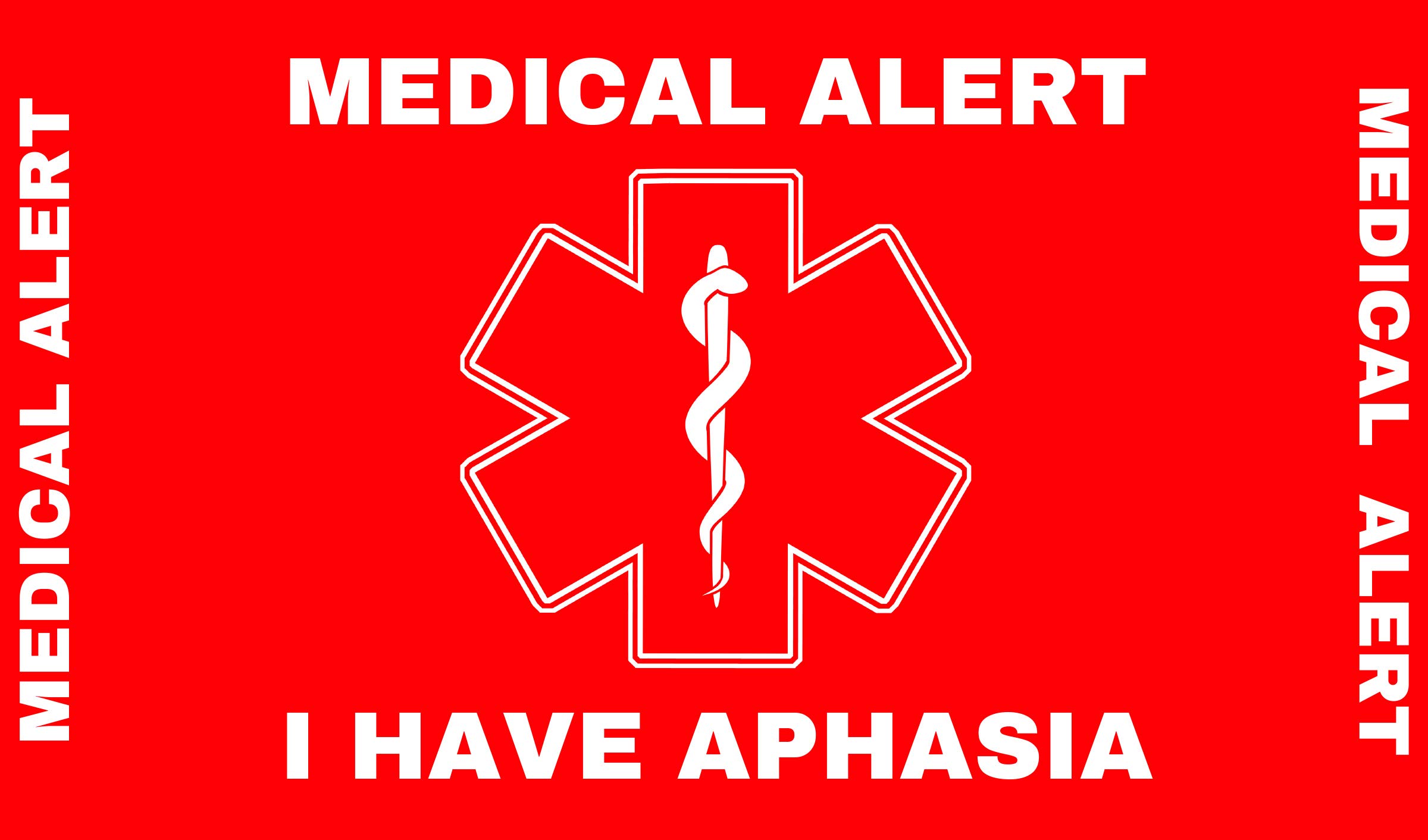 Aphasia Medical Alert Communication Wallet Card (Red) for Stroke Patients - Essential Emergency ID for Speech Impairment & Health Safety