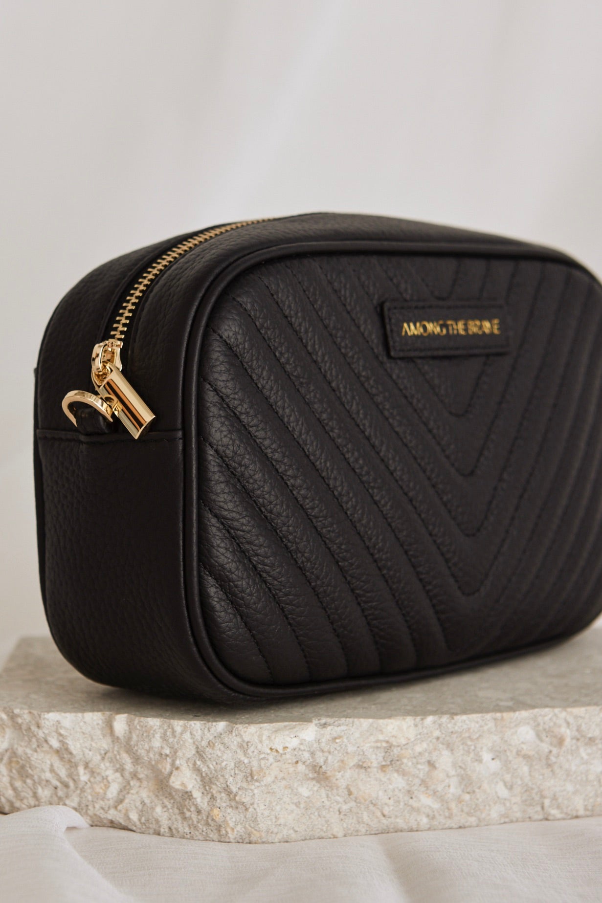 Berlin Black Leather Chevron Quilted Handbag - Stylish Crossbody Purse for Women, Perfect for Work, Travel & Everyday Use