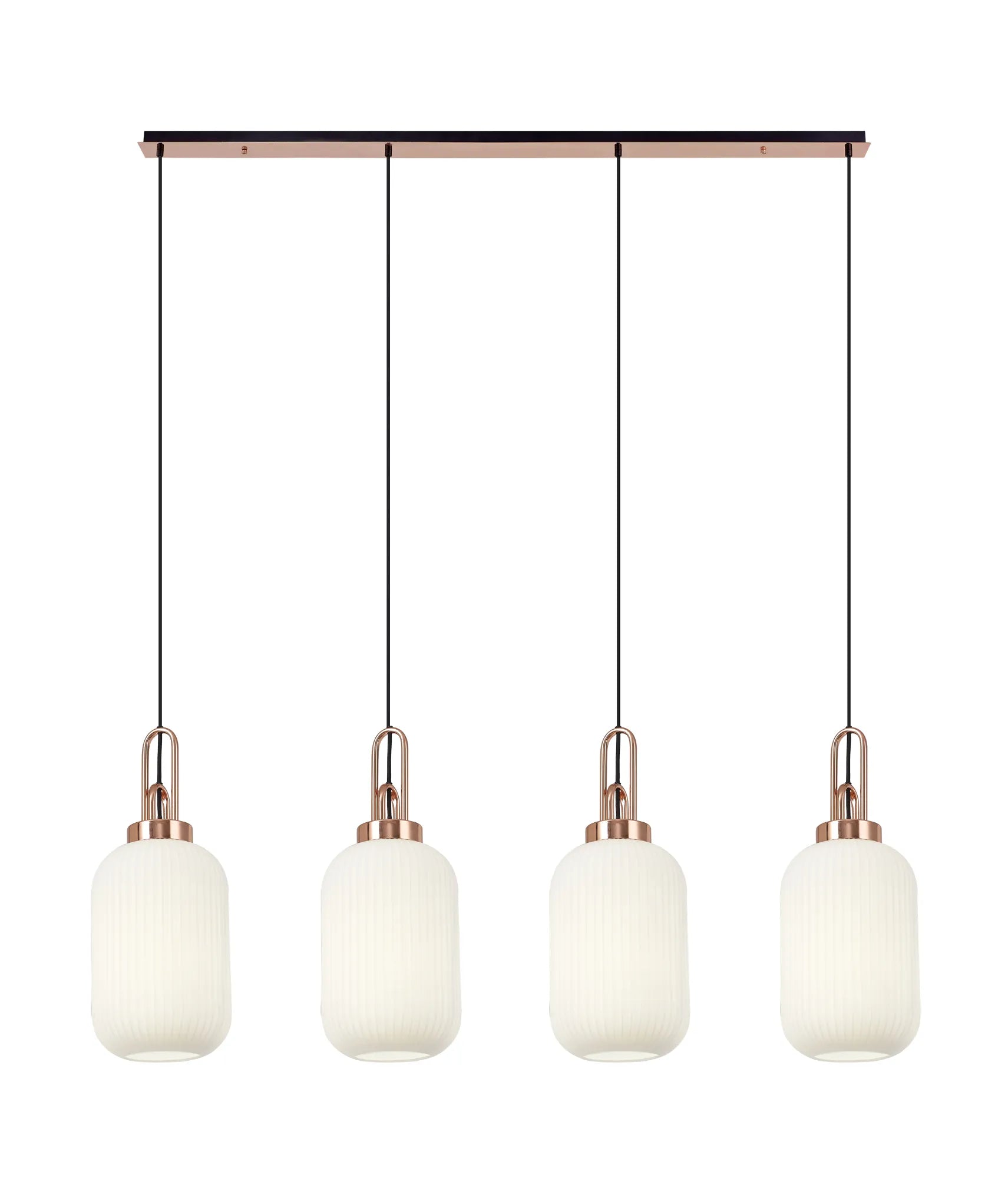 Cadiz 4Lt Linear Pendant Light Fixture - Modern Brushed Nickel/Matte Black/Bronze Finish - Perfect for Kitchen Island, Dining Room & Office Lighting