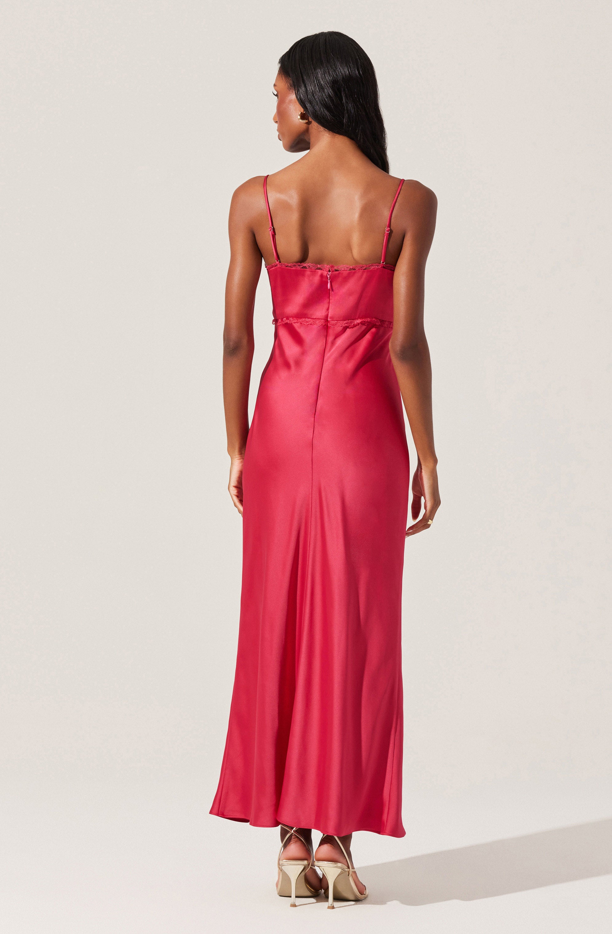 Florianne Satin Maxi Dress for Women - Elegant Long Formal Evening Gown with Slit - Perfect for Weddings, Prom, Parties & Special Occasions