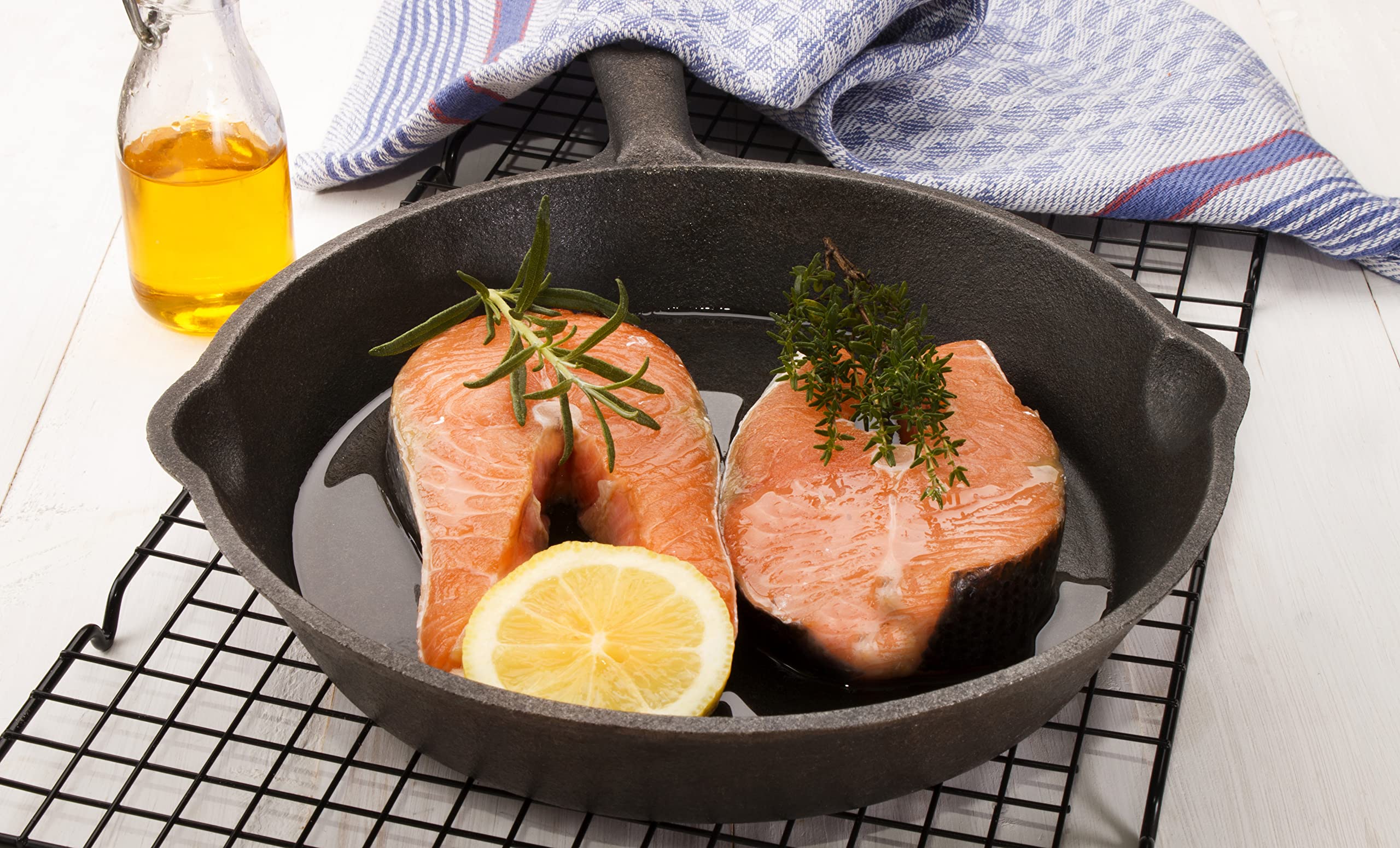 Premium 3-Piece Cast Iron Skillet Set - Nonstick Pre-Seasoned, Chemical-Free & Heavy Duty - 6