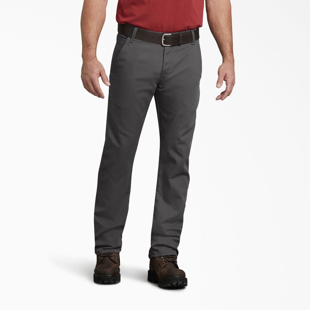 Dickies Men's Regular Fit Duck Carpenter Work Pants DP802 - Durable Grey Workwear for Construction & DIY Projects