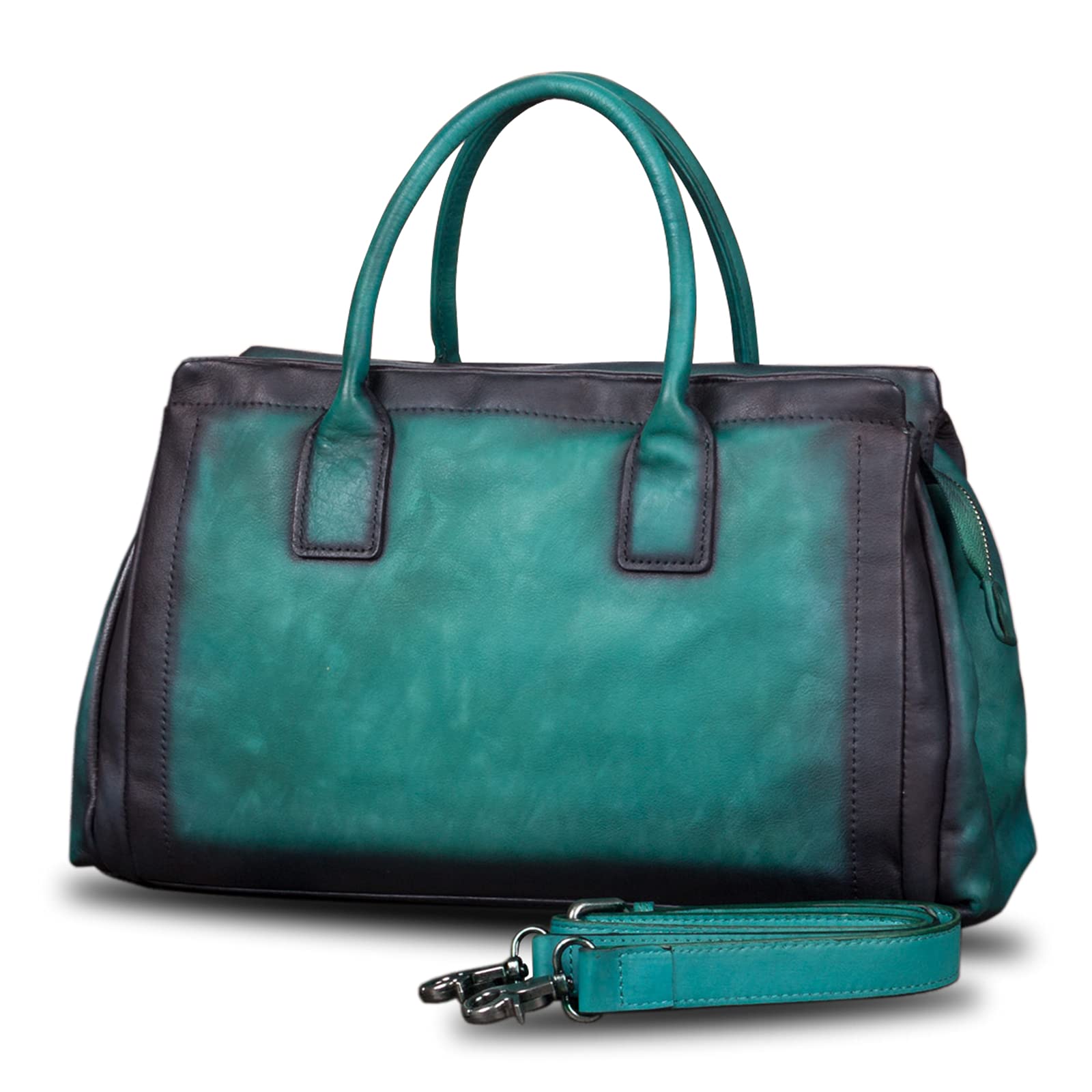 Genuine Leather Top Handle Handbag for Women - Handmade Vintage Satchel Purse - Retro Cowhide Crossbody Hobo Bag | Perfect for Work, Travel & Everyday Use