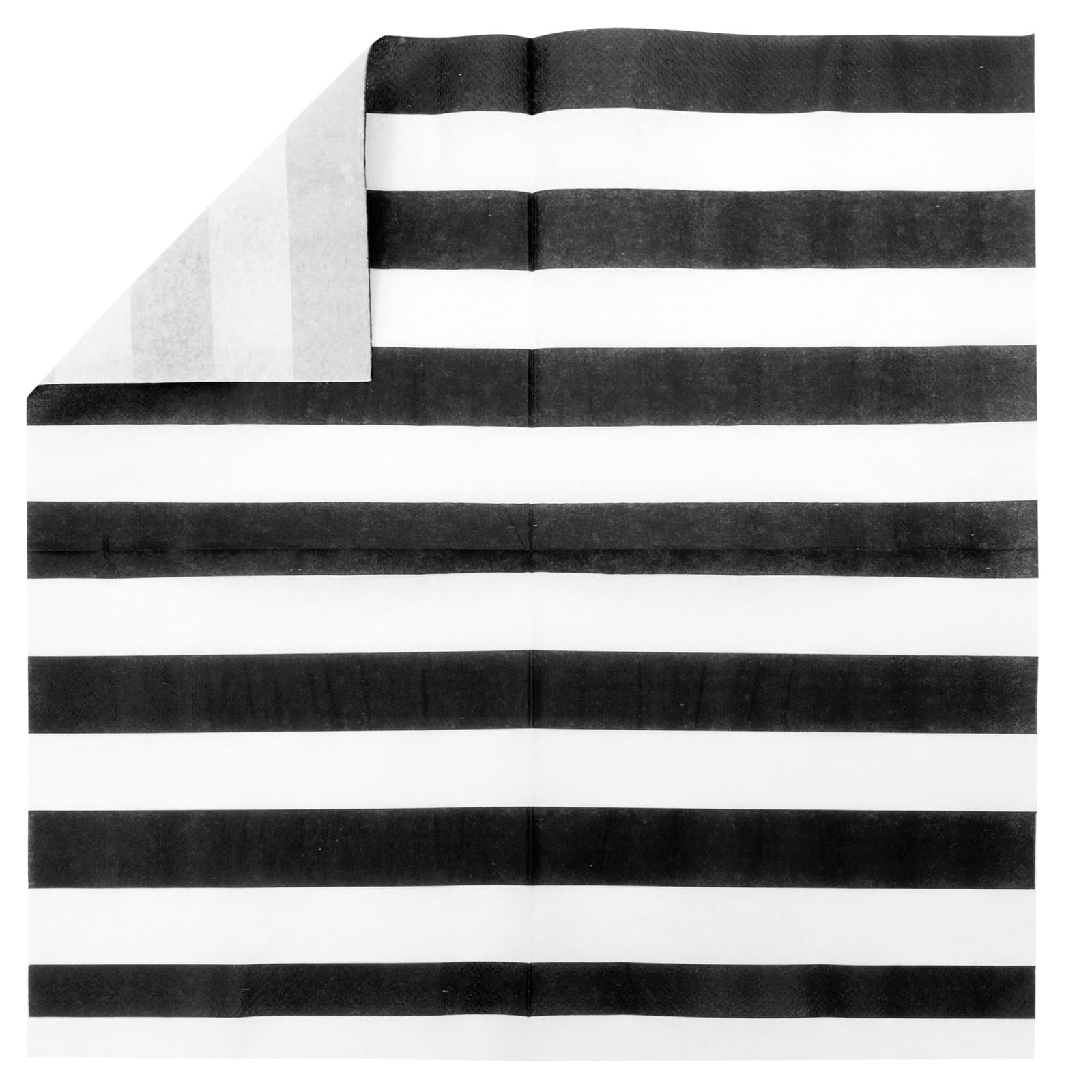 150 Pack Black and White Striped Disposable Paper Napkins - 6.5x6.5 Inch Elegant Party Napkins for Birthday, Baby Shower, Graduation, Wedding, Dinner & Holiday Celebrations