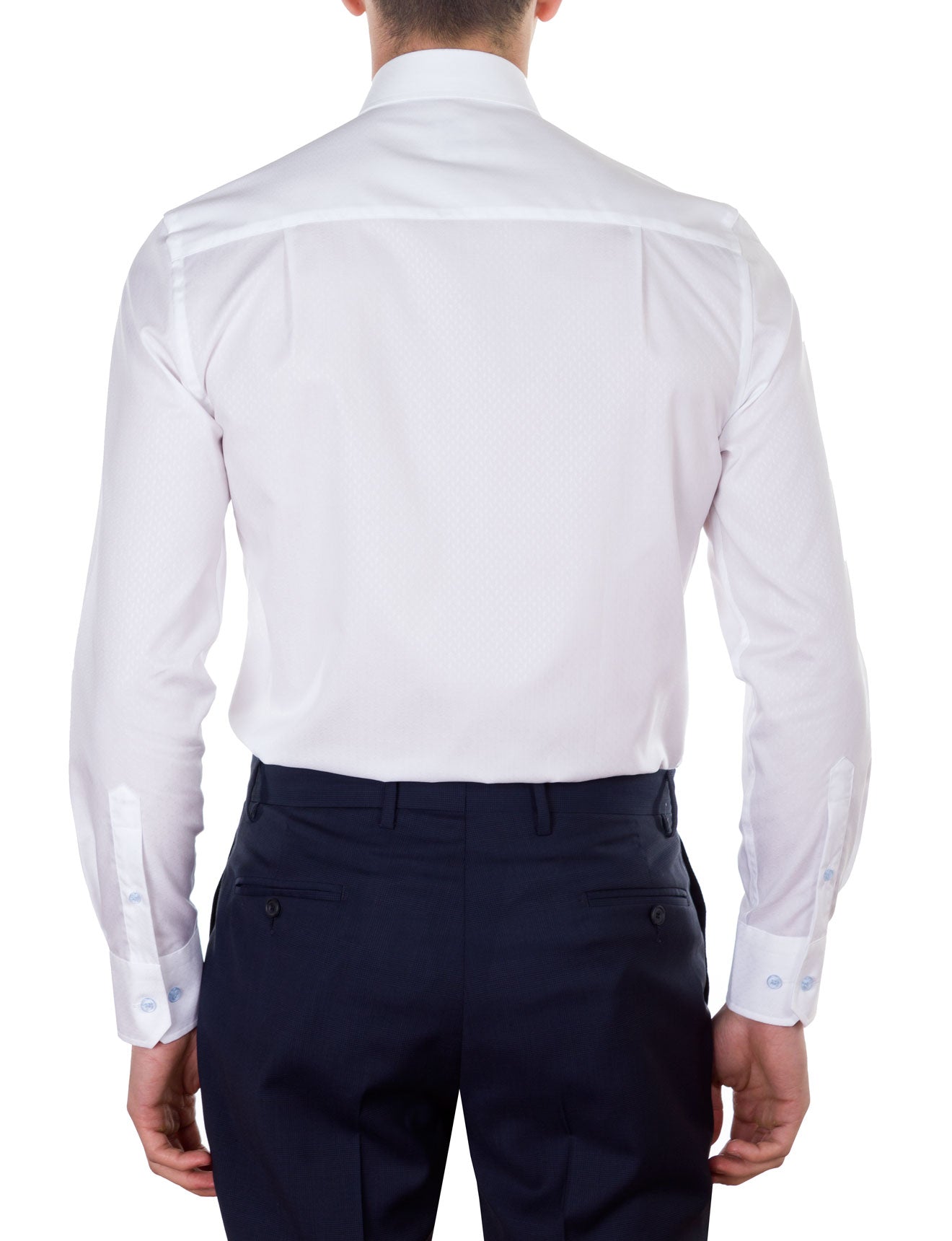 Premium White Dobby Business Shirt for Men - Slim Fit Dress Shirt - Formal Office Wear & Professional Attire for Work, Interviews, and Business Meetings