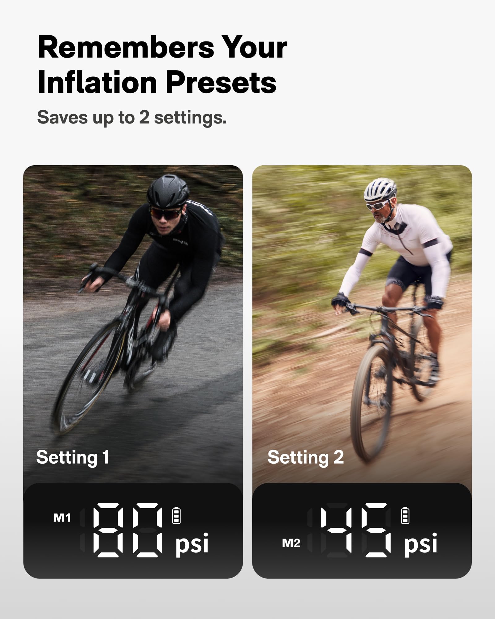 HOTO Mini Bike Tire Pump - 25s Fast Inflating Electric Bicycle Pump with Pressure Gauge, 150PSI Portable Air Pump for Road Bikes, Motorcycles & Mountain Bikes - Perfect for Commuting, Off-Road Adventures and Emergency Tire Inflation