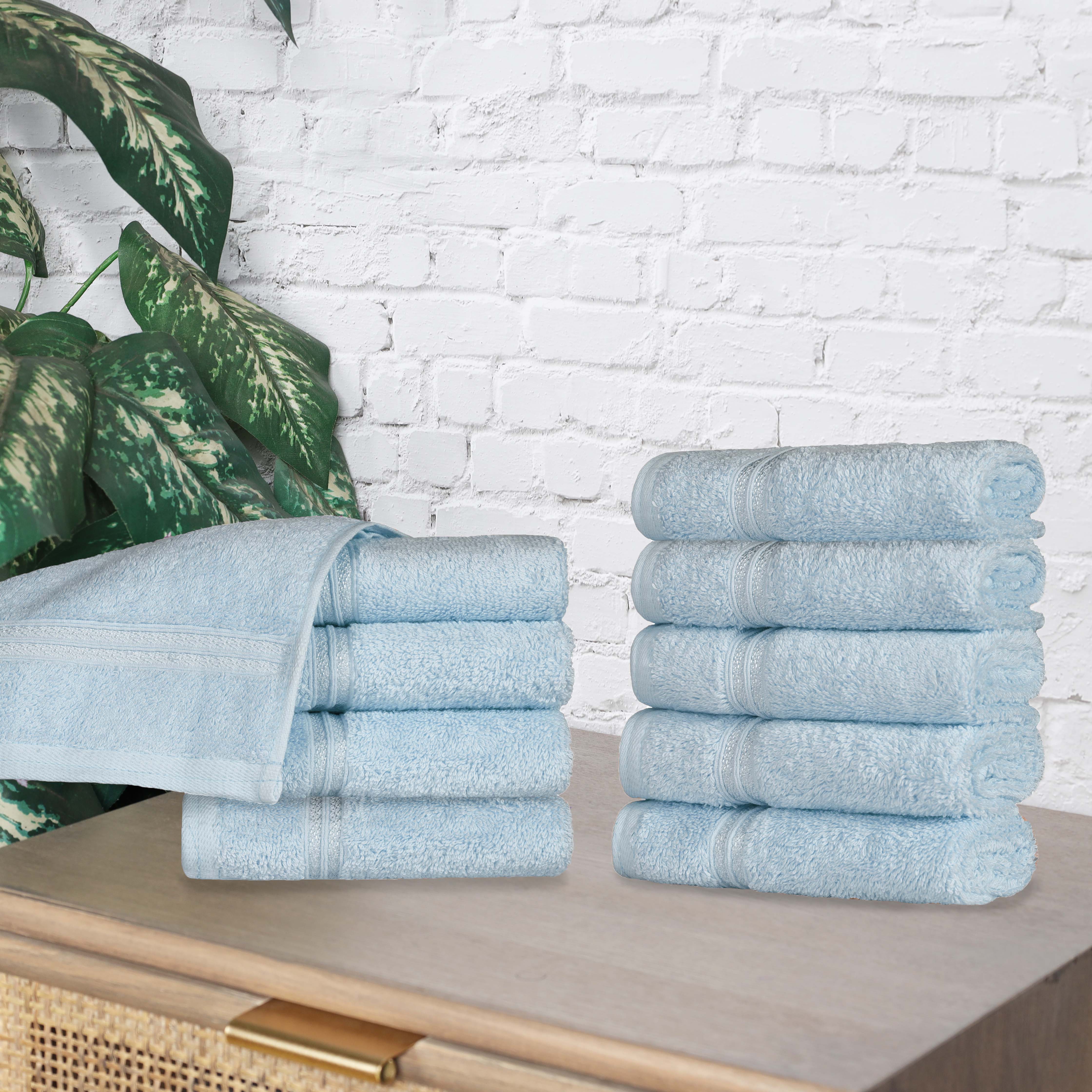 Premium Egyptian Cotton Face Towels - Ultra Soft & Highly Absorbent Bath Towel Set of 10 | Gentle for Sensitive Skin, Perfect for Spa, Gym & Luxury Bathroom Essentials