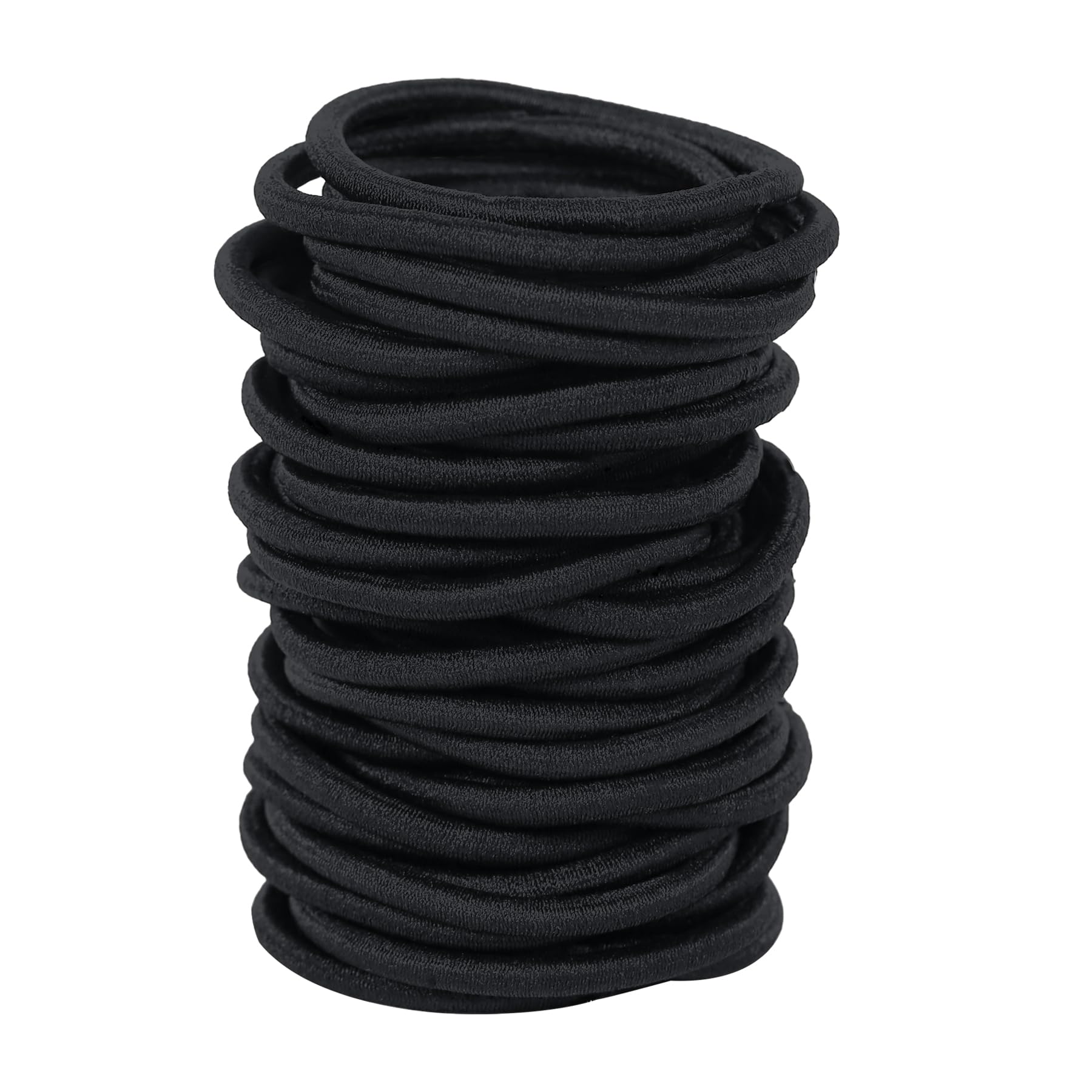 180 Pcs Black No Damage Elastic Hair Ties - Soft Ponytail Holders & Hair Bands for Women & Girls - Perfect for School, Workout, Office & Daily Styling