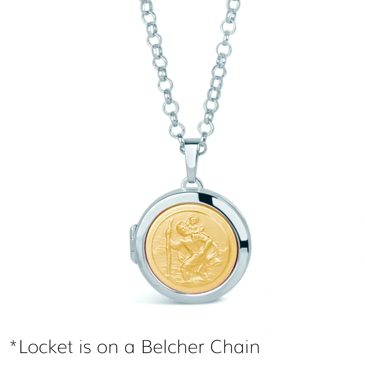 St. Christopher Medal Necklace for Men - 925 Sterling Silver & 14K Gold Plated Religious Pendant - Perfect for Travel Protection & Gifts