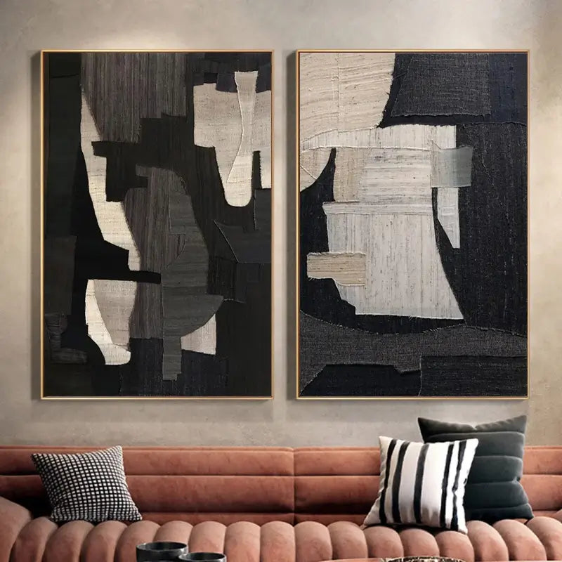 Abstract Tranquility Wall Art Set of 2 - Modern Minimalist Canvas Prints for Home & Office Decor - Perfect for Living Room, Bedroom or Meditation Space