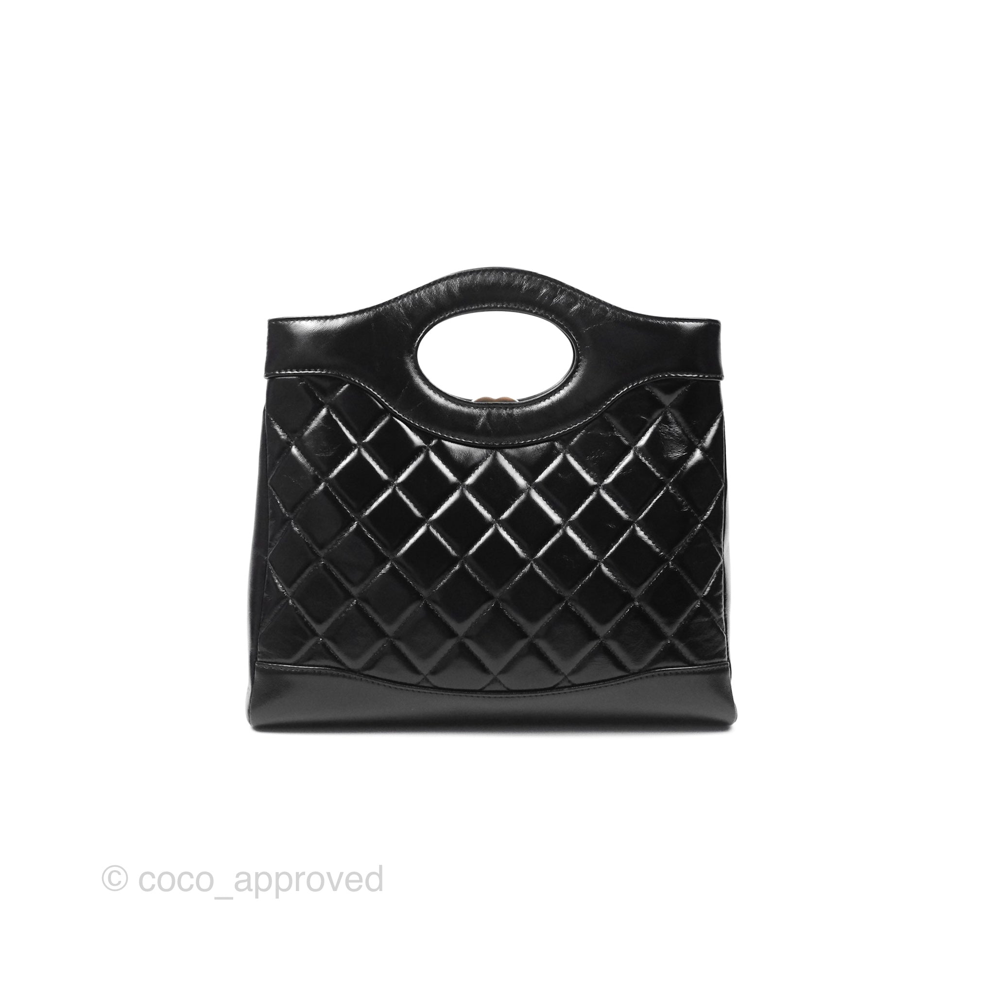 Chanel 31 Small Handbag Black Shiny Lambskin Leather with Gold Hardware - Luxury Crossbody Bag for Women, Perfect for Evening Parties & Date Nights