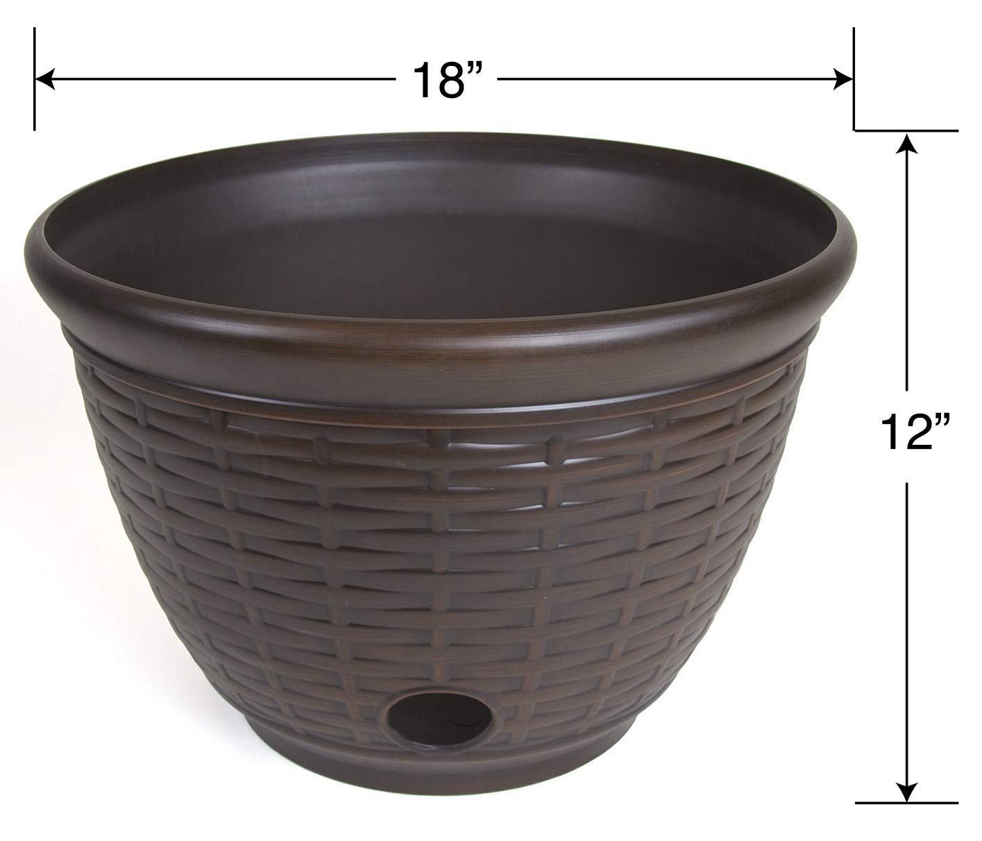 Liberty 1920 High Density Resin Wicker Design Garden Hose Pot, Bronze - Outdoor Decor for Patio, Lawn & Garden Storage
