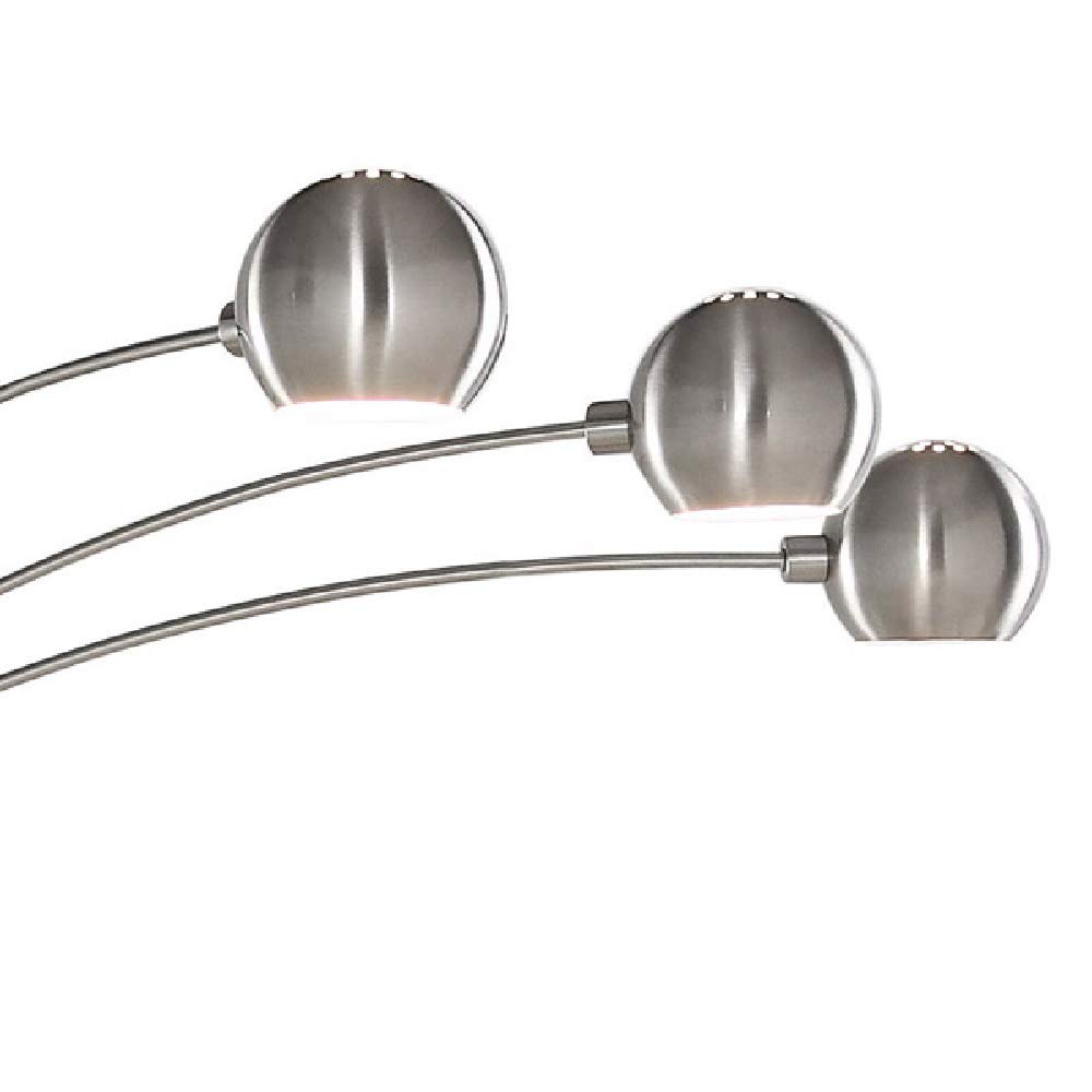 HOMEGLAM 5-Light Arc Floor Lamp with Dimmer Switch & Included Bulbs - Brushed Nickel Finish for Living Room, Bedroom, or Office Lighting