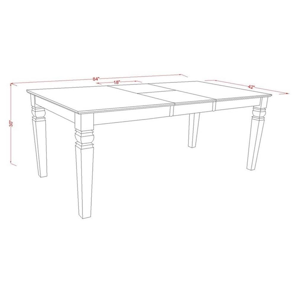 East West Furniture 5-Piece Dining Room Set with Rectangle Table & 4 Parson Chairs - 42x84 Inch Butterfly Leaf Extendable Kitchen Table in Linen White - Perfect for Family Meals, Dinner Parties & Small Space Dining Rooms