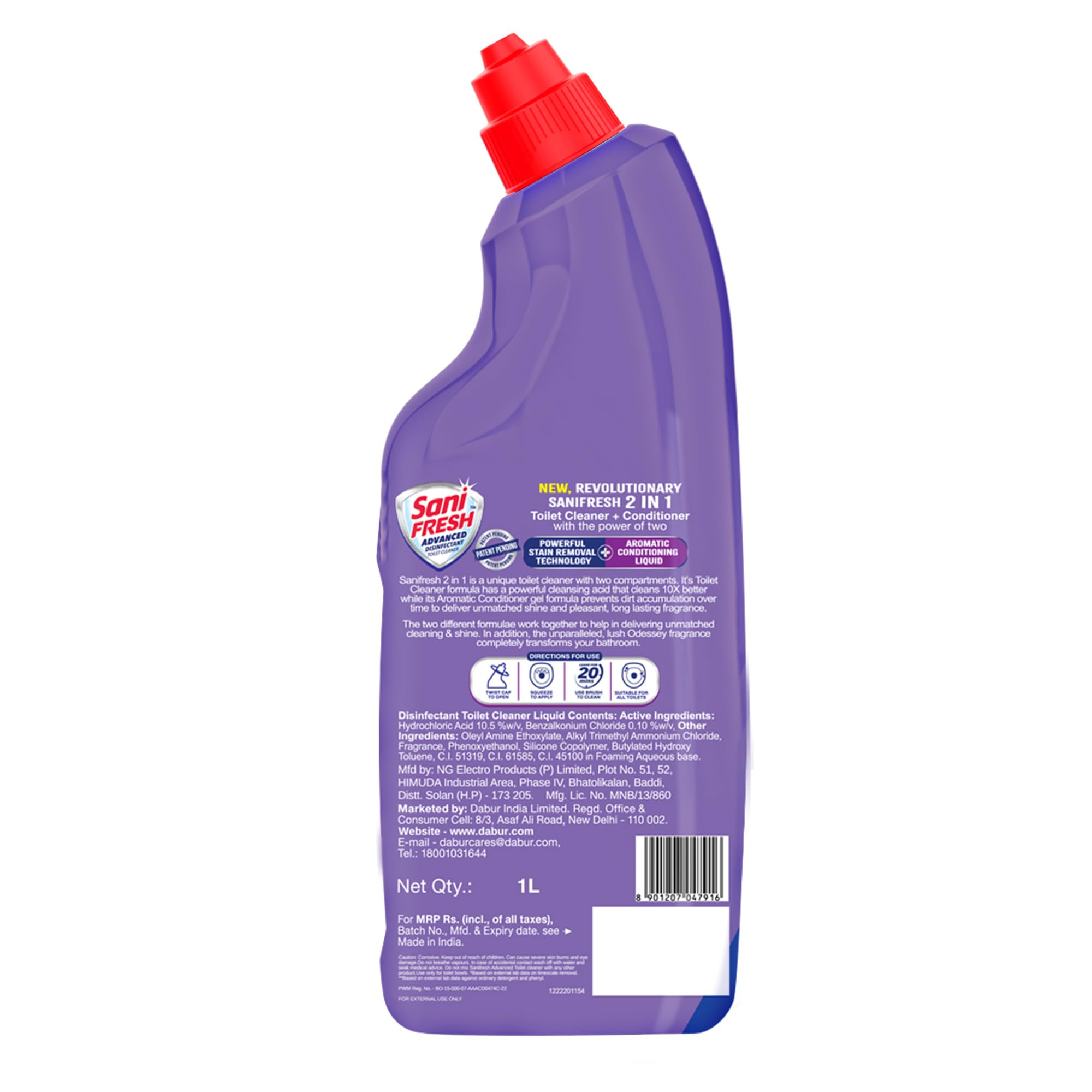 Sanifresh 2-in-1 Toilet Cleaner & Conditioner (1L Bottle) - 10X Cleaning Power & Long-Lasting Shine | Eliminates Odors & Leaves Fresh Fragrance | Perfect for Bathrooms, Toilets & Household Cleaning