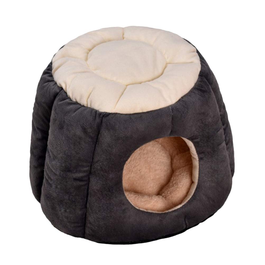 POPETPOP Pet Bed for Cats, Dogs, Guinea Pigs & Rabbits - Soft Round House Tent with Cozy Bedding - Perfect for Hedgehogs, Bunnies & Small Pets - Ideal for Indoor Comfort & Cuddling