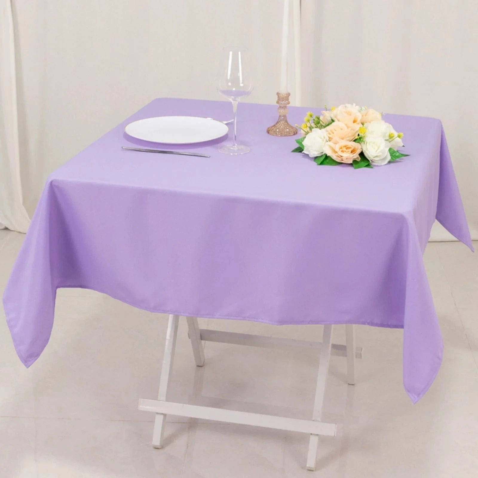 54x54 Inch Premium Square Polyester Tablecloth - Wrinkle & Stain Resistant - Perfect for Dining Tables, Parties, Weddings & Events