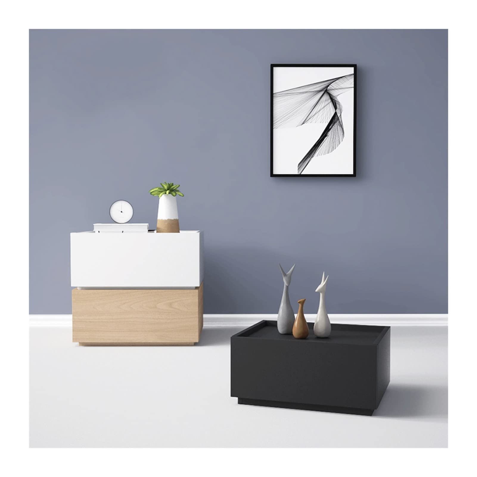 ZALORD Nightstand Set - Modern Wooden Bedside Table with Storage, Corner Cabinet for Bedroom, Living Room & TV Stand (Combo 9) - Perfect for Small Spaces & Apartment Decor