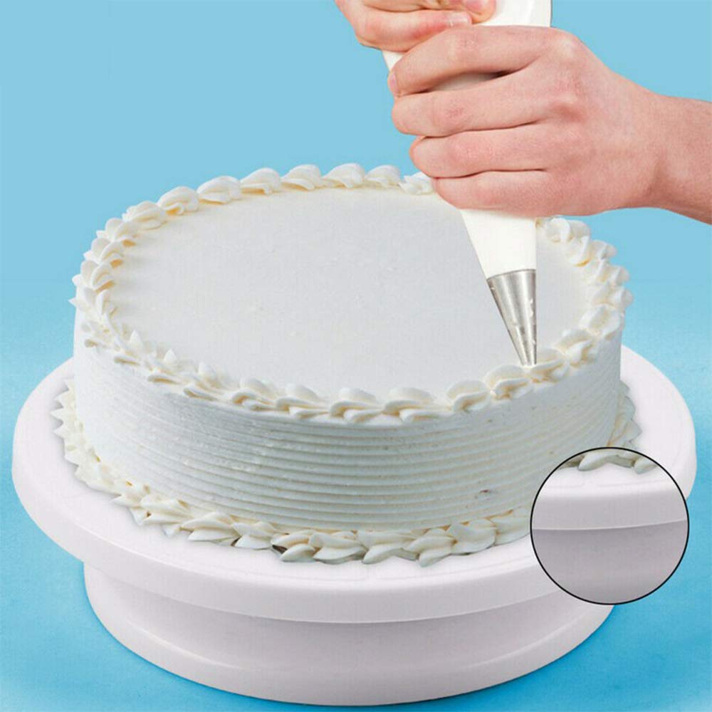 Hofumix 12-Inch Cake Turntable Stand - Premium Cake Decorating Spinner with 3 Icing Smoothers - Heavy Duty Baking Supplies for Cake, Cookie & Dessert Decorating - Perfect for Home Bakers & Professional Chefs