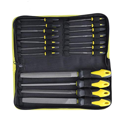 18PCS High Carbon Steel Needle File Set - Premium Metal Hand Files for Shaping Wood, Metal, Glass & Ceramic - Multipurpose Tool Kit with Carry Case - Perfect for DIY Projects, Jewelry Making & Metalworking