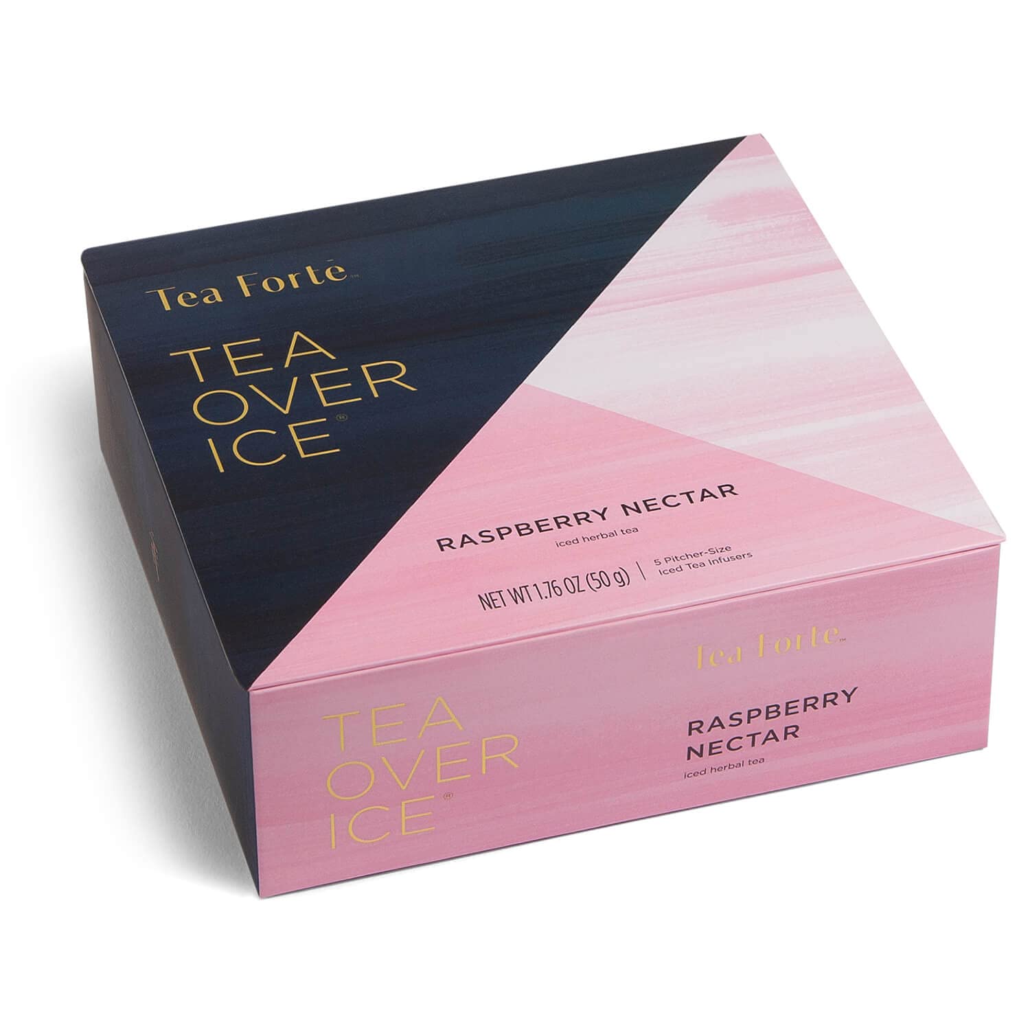 Premium Herbal Iced Tea Bags - Tea Forte Raspberry Nectar, 5 Count Individually Wrapped Pyramid Infusers (Steeps 24 oz Each) | Handcrafted for Refreshing Summer Drinks, Iced Tea Parties & Relaxing Afternoons