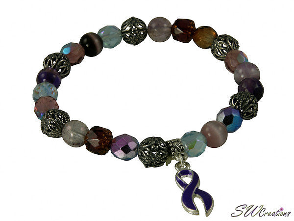 Purple Beaded Glass Bracelet for Women - Elegant Boho Fashion Jewelry for Everyday Wear & Special Occasions