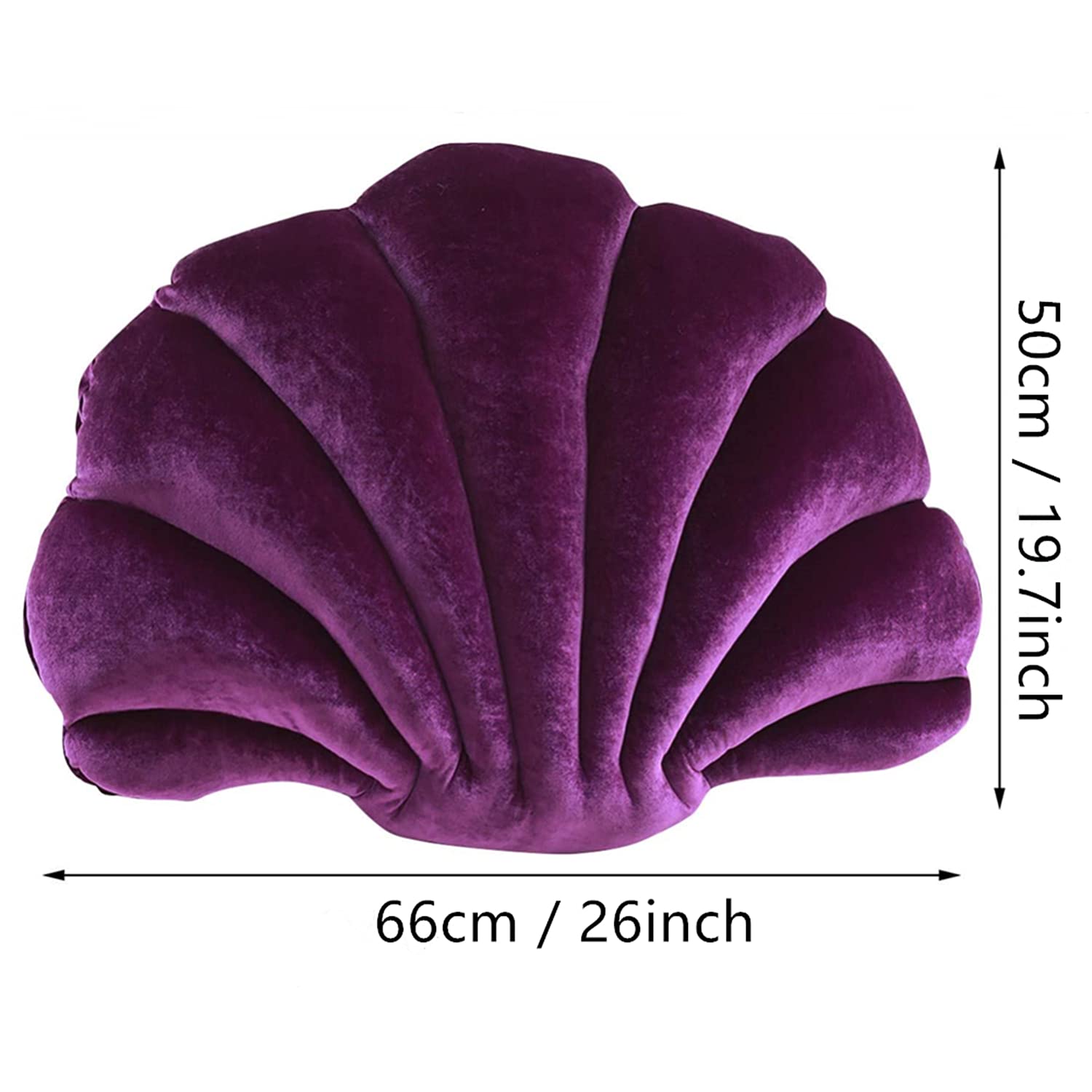 Luxury Velvet Seashell Shaped Throw Pillows - Soft Coastal Decor Pillow for Beach House, Bedroom, Couch & Sofa - Perfect for Coastal Living Room Decor, Nautical Theme Bedding & Boho Home Accessories