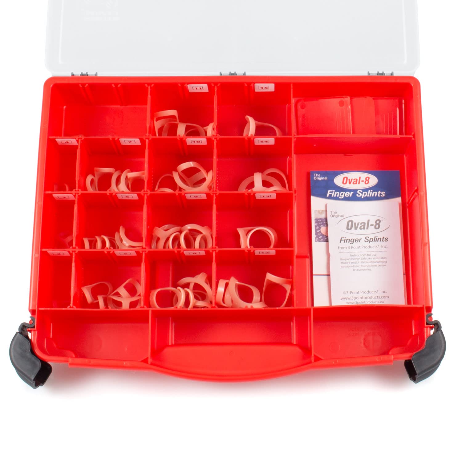3 Point Products Oval-8 Finger Splint Kit - Adjustable Finger Brace for Mallet Finger, Trigger Finger & Arthritis Relief - Ideal for Typing, Sports & Daily Activities