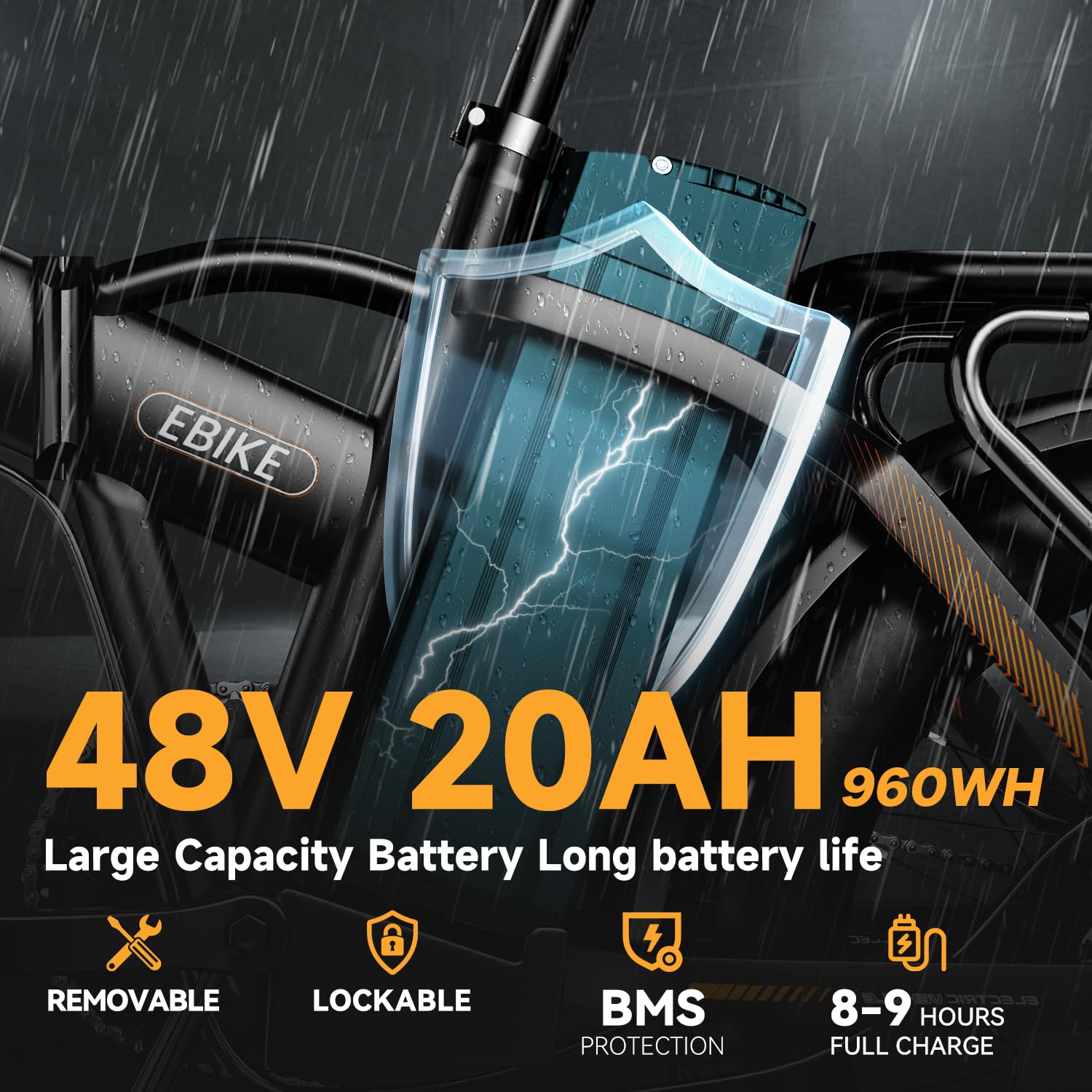 1000W Folding Electric Bike for Adults - 48V 20AH Removable Battery, 30+MPH Speed, 80 Miles Range, 20
