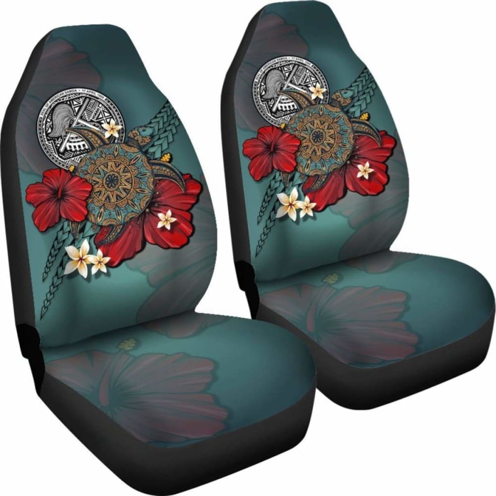 Premium Blue Turtle Tribal Car Seat Covers - Universal Fit for Cars, Trucks & SUVs - Durable American Samoa Design for Comfort & Style - Perfect for Road Trips, Daily Commutes & Interior Protection