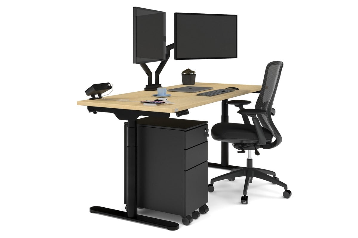 Flexi Premium Height Adjustable Single Workstation [1800L x 700W] - Ergonomic Standing Desk for Home Office, Gaming & Study - Electric Sit Stand Desk with Memory Function
