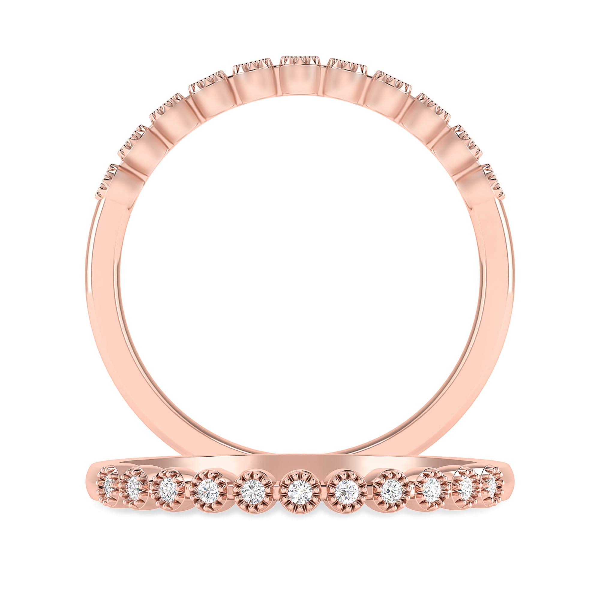 Inspereza 1/10 Carat 10kt Gold Diamond Petite Wedding Anniversary Stackable Band Ring - H-I Color, I2-I3 Clarity - Perfect for Bridal Sets, Anniversary Gifts & Everyday Elegant Wear
