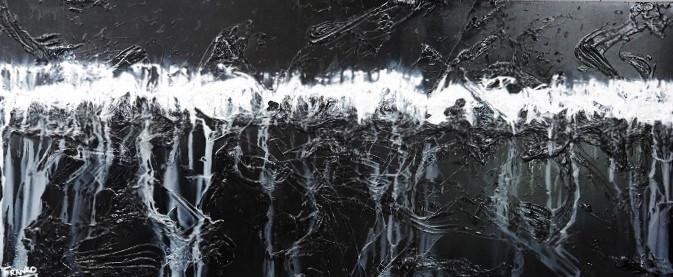 240cm x 100cm Large Black Abstract Canvas Wall Art Painting - Modern Home Decor for Living Room, Bedroom & Office