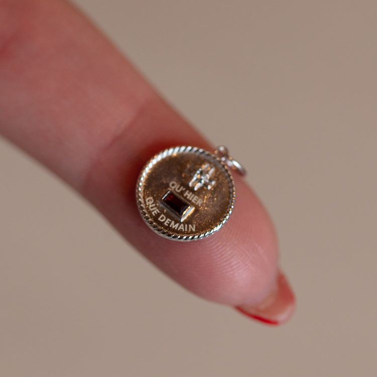 Solid Gold Coin Charm in 14K White Gold - Elegant Jewelry for Necklaces & Bracelets - Perfect for Gifts & Special Occasions