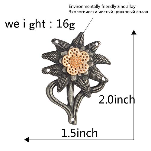 Edelweiss Brooch Pin Jewelry - Elegant Lapel Pin for Party & Holiday Gifts