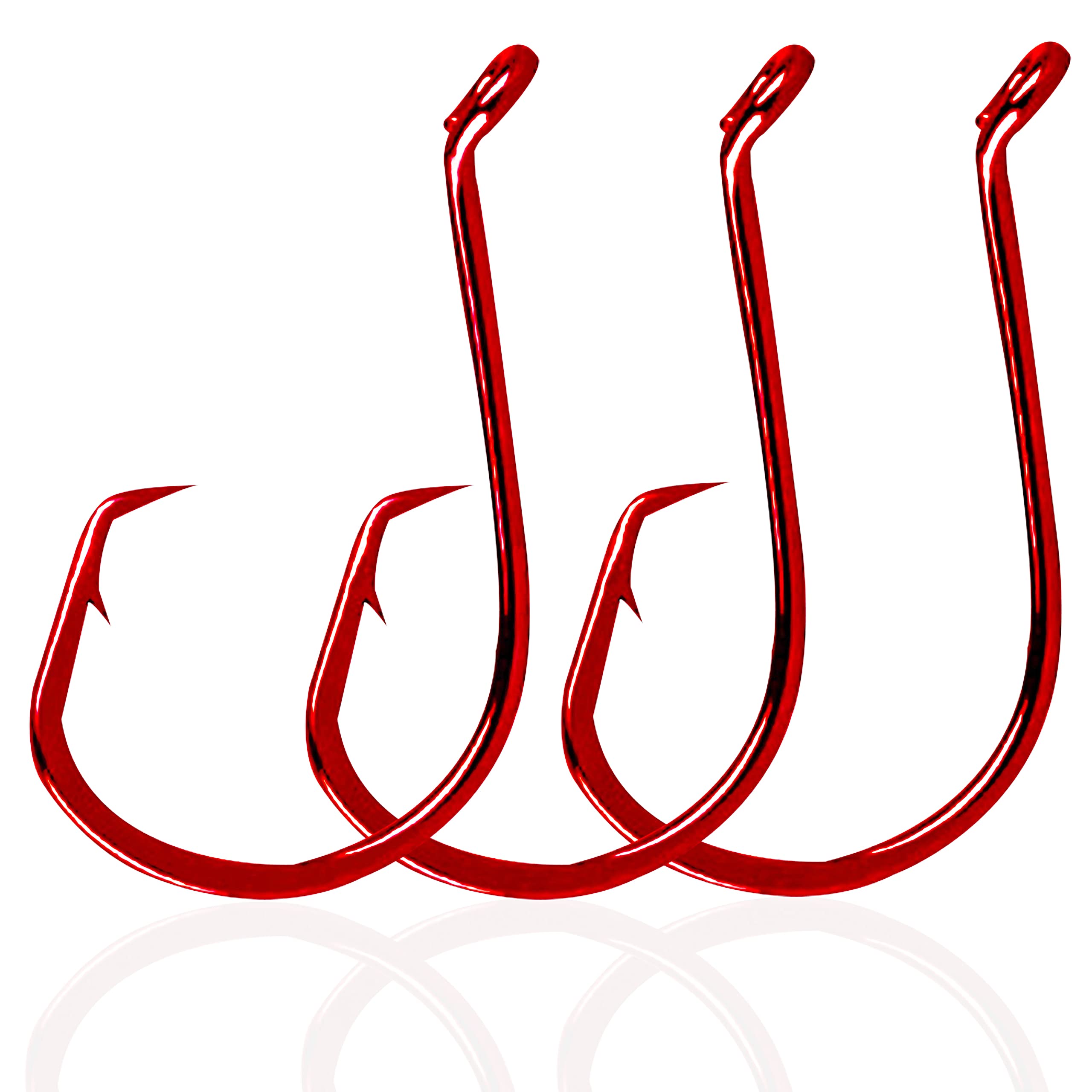 **110pcs Saltwater Circle Hooks for Catfish Fishing - 2X Strong Offset Octopus Hooks Size 8#-10/0 - Durable Inline Hooks for Saltwater & Freshwater Fishing - Perfect for Catfishing, Bass, and Offshore Angling**