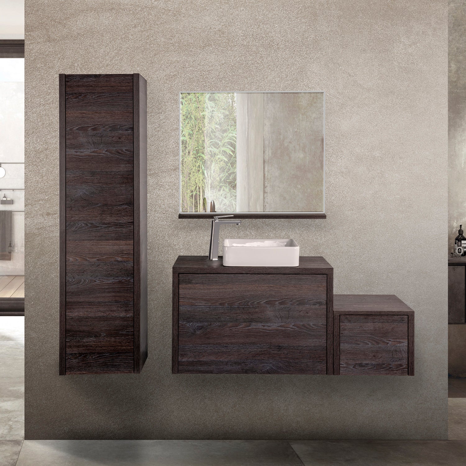 DAX OHANA Collection Wood Finish Deck Mount Bathroom Sink Faucet - Perfect for Modern Farmhouse, Rustic, and Coastal Style Bathrooms