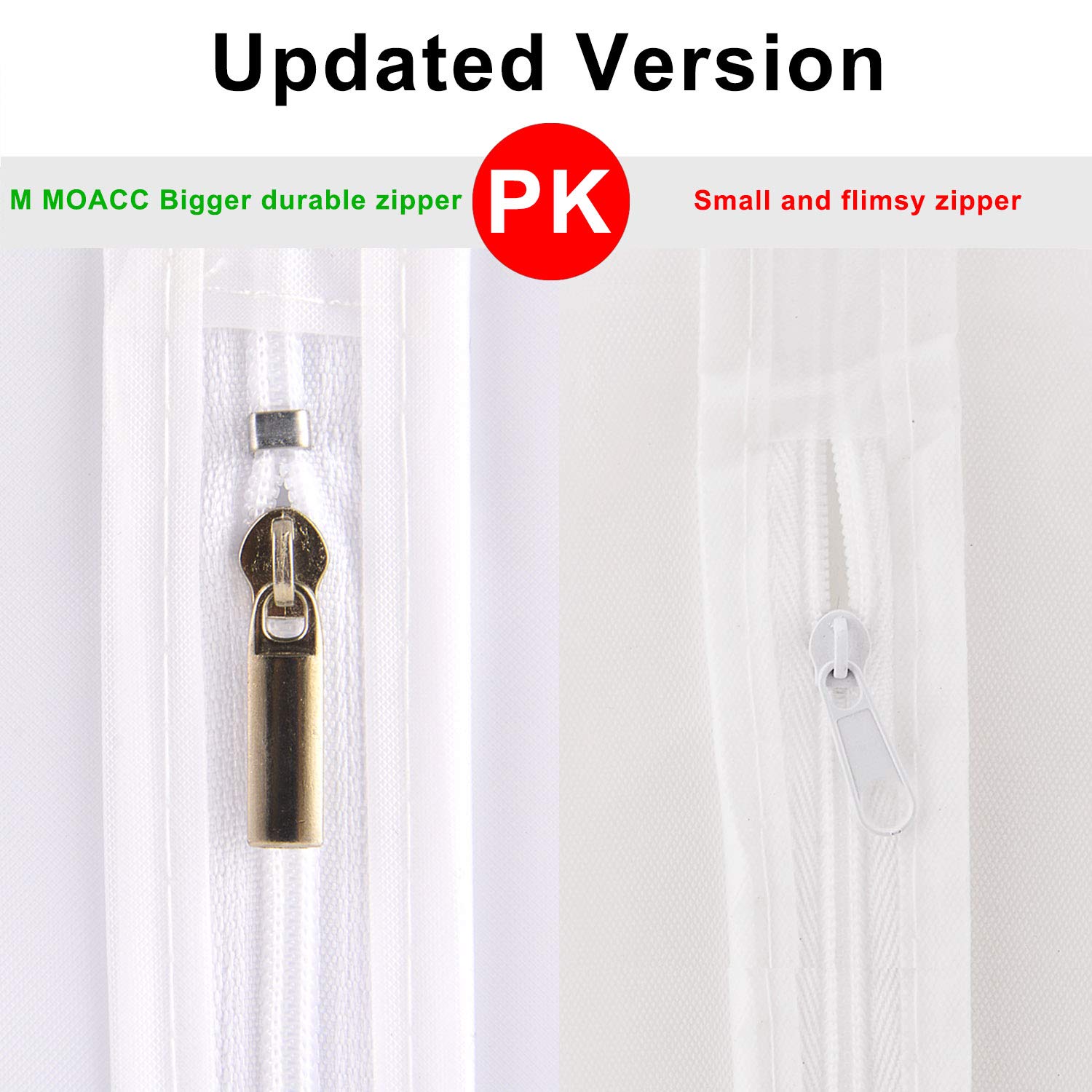 Lightweight Large Garment Bags with Zipper - Perfect for Closet Storage & Travel - M MOACC Hanging Clothes Protector for Suits, Dresses & Coats