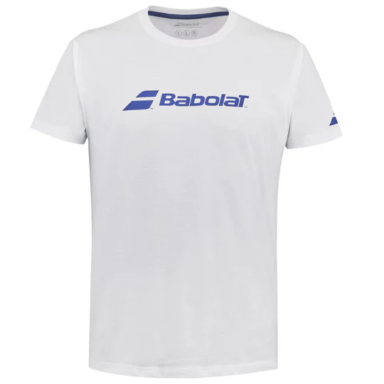 Babolat Men's Performance Exercise T-Shirt - Moisture Wicking, Breathable Workout Tee - White/White for Gym, Tennis & Active Lifestyle