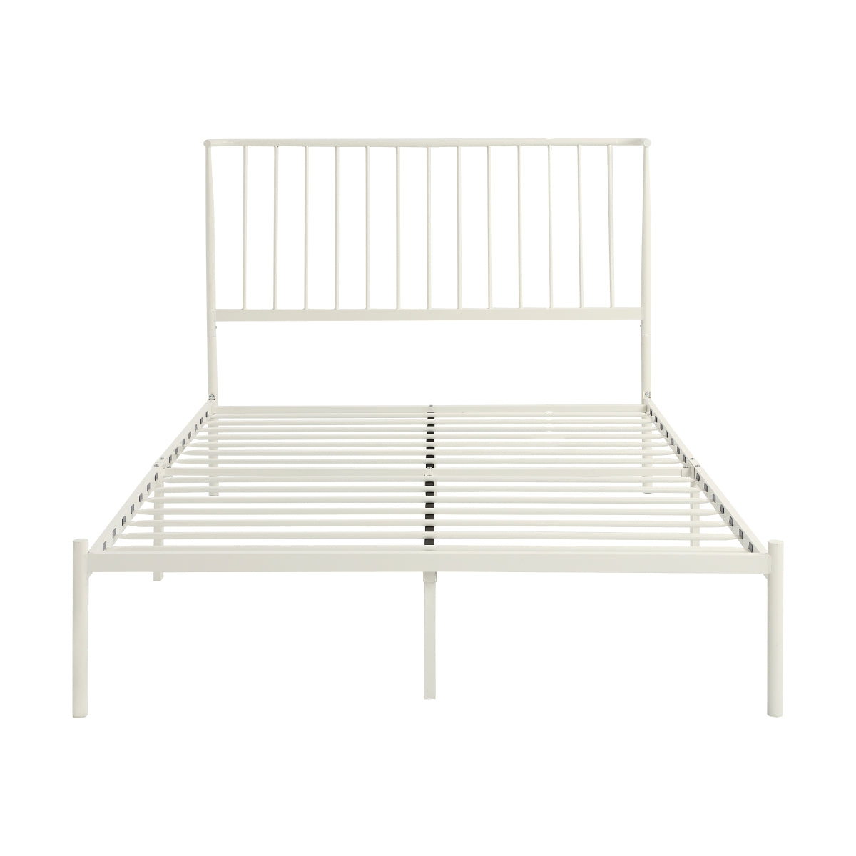 Stylish White Full Platform Bed Frame - Modern Minimalist Design for Bedroom, Guest Room, or Studio Apartment