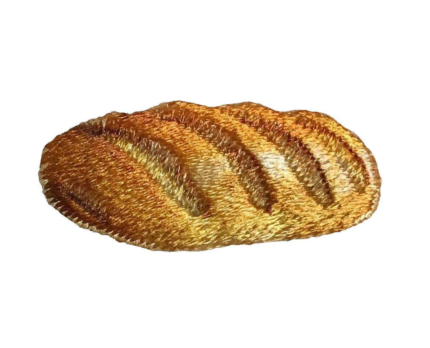 French Baguette Embroidered Iron-On Patch - Bread Lover's Sewing Applique for DIY Crafts, Jackets & Backpacks