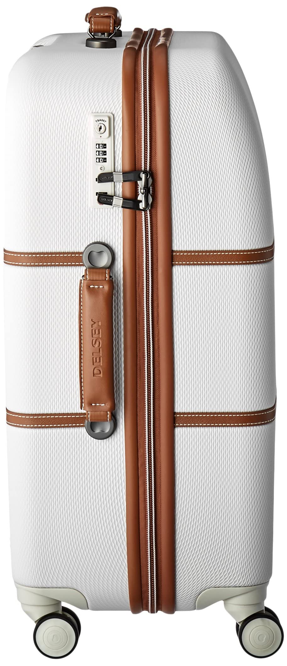 Delsey Paris Chatelet Hard+ Hardside Spinner Luggage 24 Inch Checked-Medium Suitcase - Champagne White | Durable Travel Bag for Business Trips & Vacation