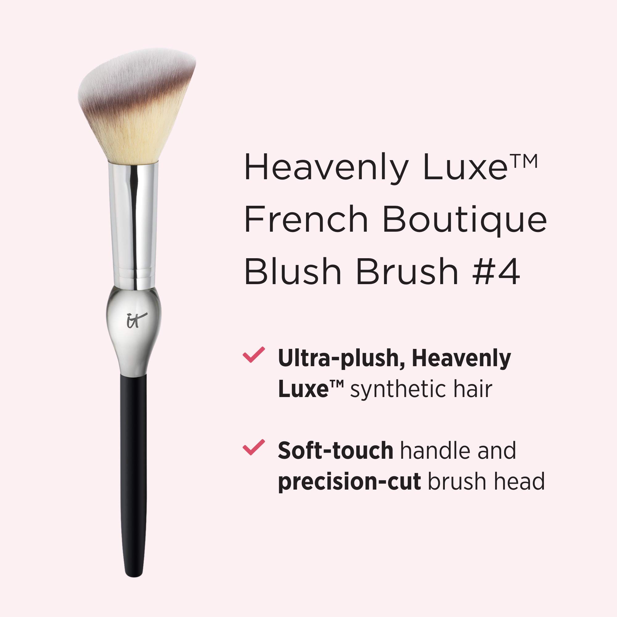 Heavenly Luxe Blush Brush #4 - Angled for Cheeks, Liquid & Powder - Perfect for Makeup Lovers