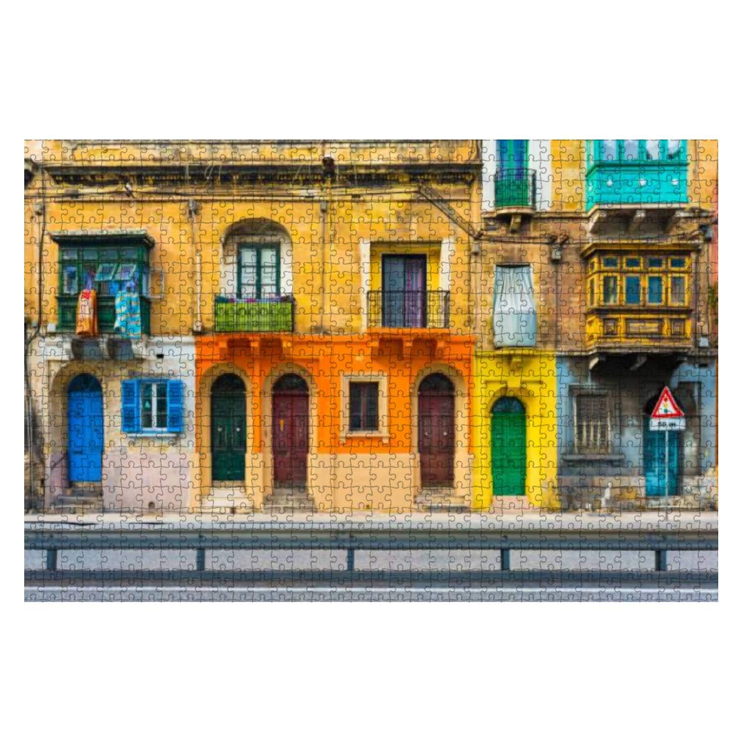 1000-Piece Wooden Jigsaw Puzzle - Malta Valletta Traditional House Facade | Educational Puzzle for Adults & Kids | Stress Relief & Home Decor | Perfect for Family Game Night & Classroom Activities