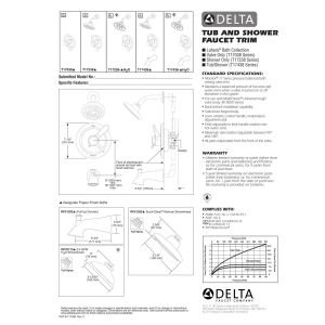 Delta Faucet T17438-H2O Lahara Monitor 17 Series Tub and Shower Trim in Chrome - Perfect for Bathroom Renovation & Modern Home Upgrade