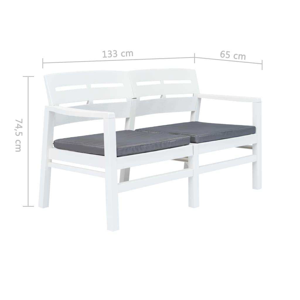 FAMIROSA 2-Seater Outdoor Garden Bench with Waterproof Cushions, 52.4