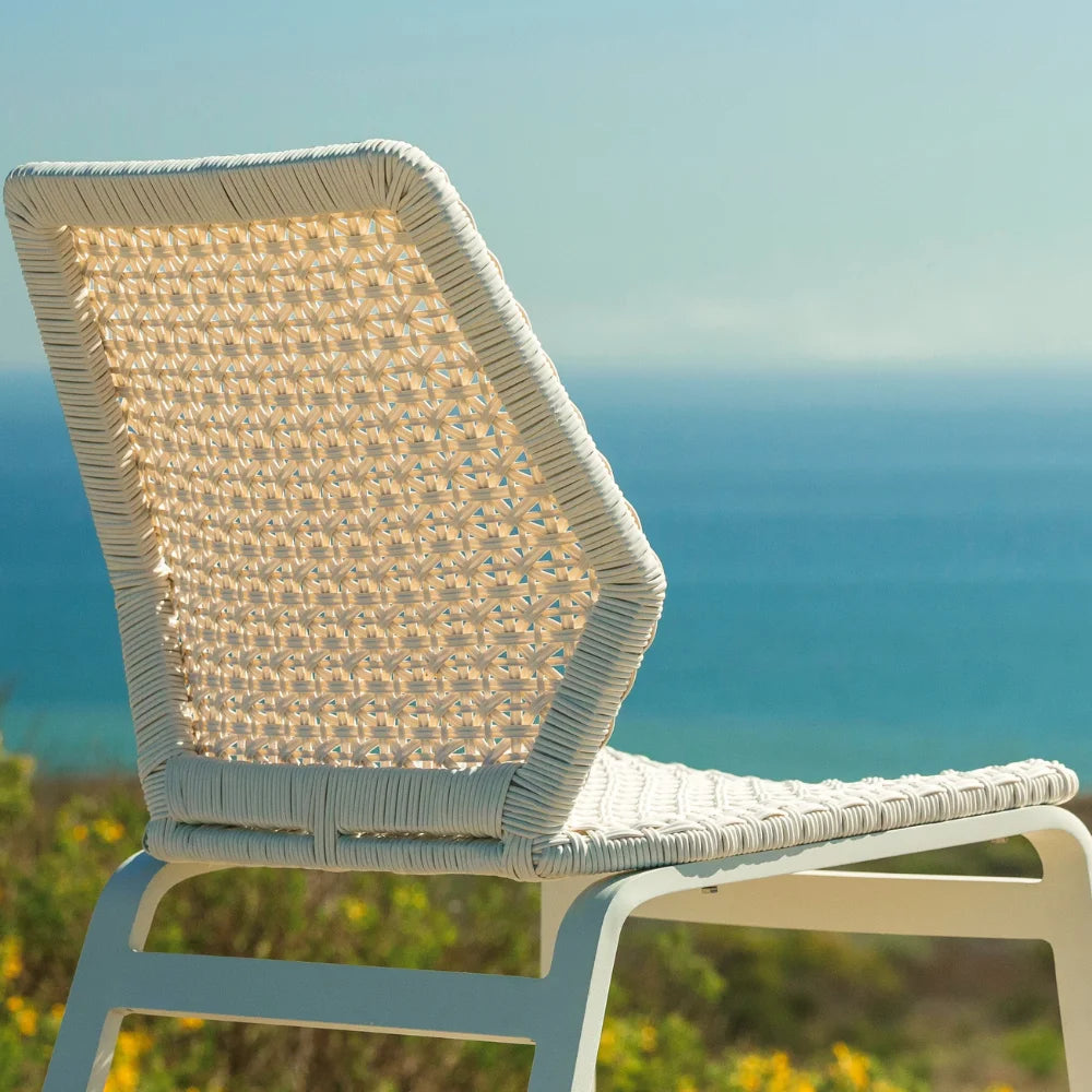 Adriano Aluminum Outdoor Wicker Dining Chairs Set of 2 - Patio Furniture for Garden, Poolside, and Backyard Dining - Weather-Resistant & Comfortable Seating
