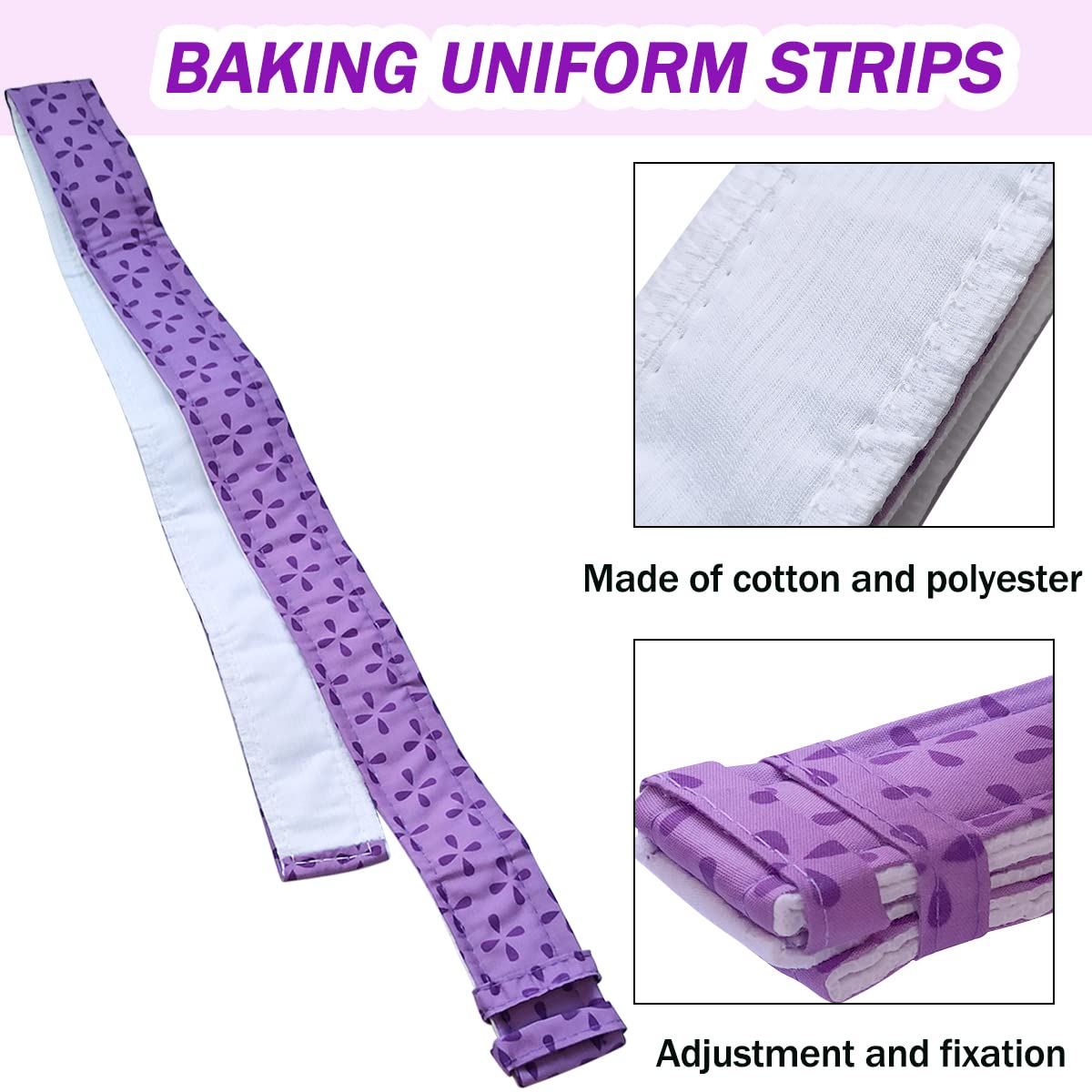 Yuntop 2-Piece Bake Even Cake Strips Set - Insulated Cake Pan Dampening Bands for Even Baking - Perfect for Layer Cakes, Cheesecakes & Professional Baking