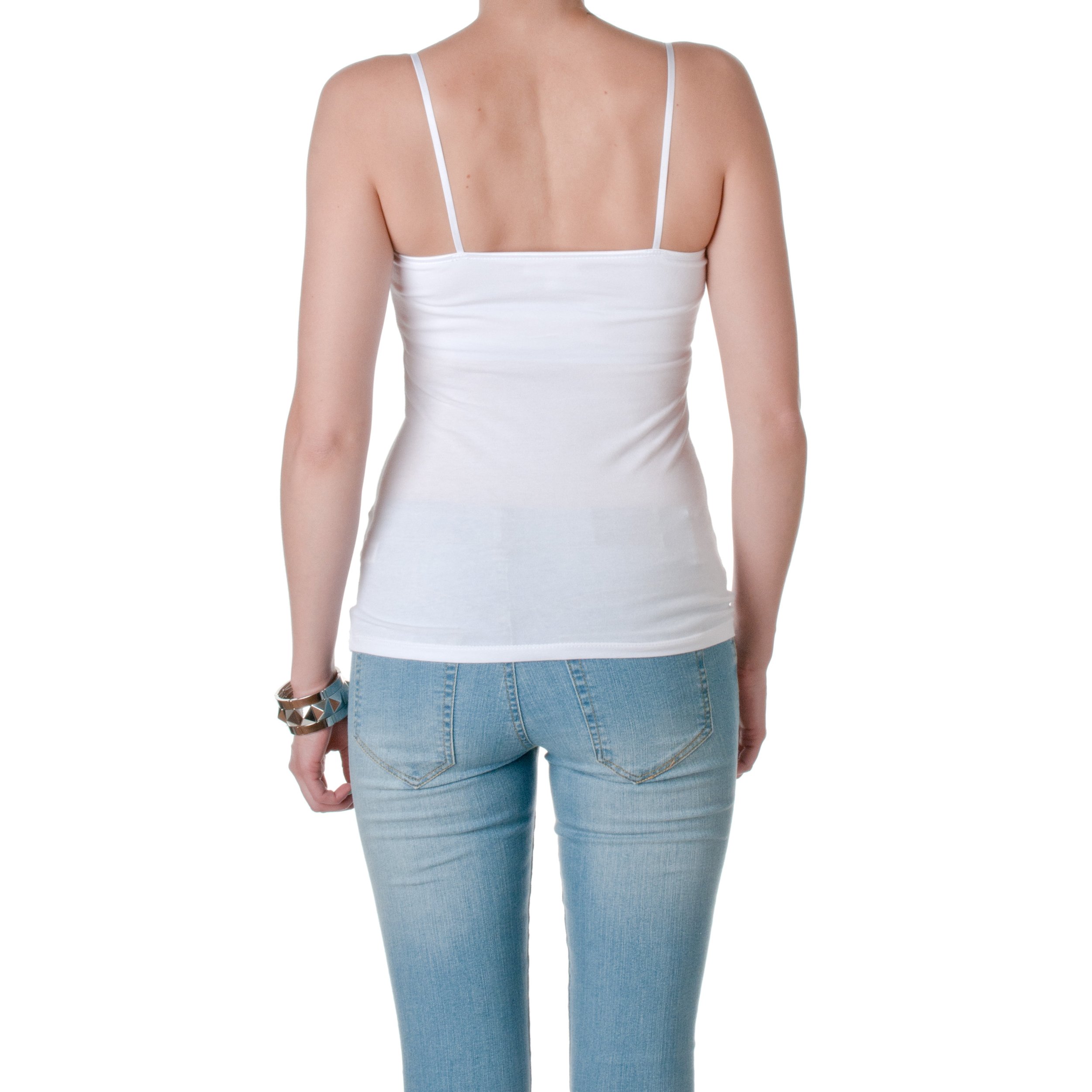 Women's Cami Camisole with Built-in Shelf Bra & Adjustable Spaghetti Straps - Comfortable Stretchy Tank Top for Layering, Sleepwear or Casual Outfits