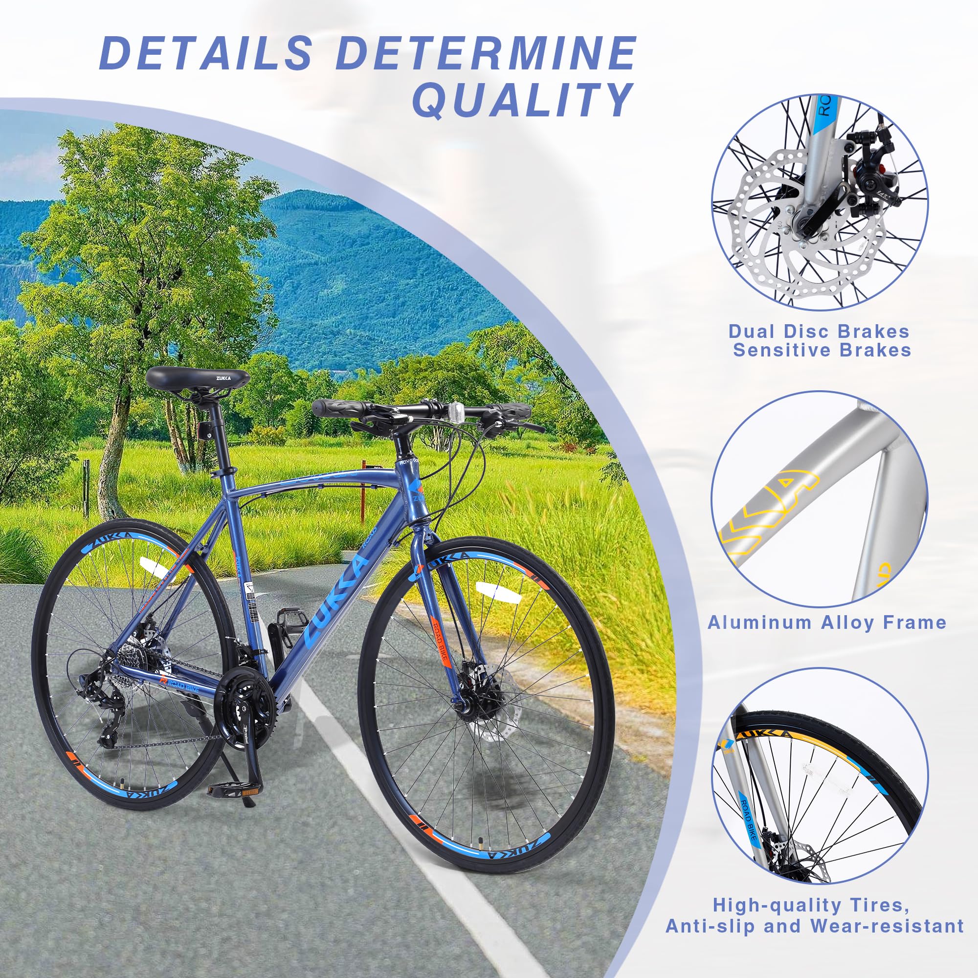 **MEGHNA 700C Road Bike - 24 Speed, Dual Disc Brake, Flat Handlebar Hybrid Commuter Bike for Men, Women & Teens - Perfect for City Riding, Fitness & Daily Commutes**